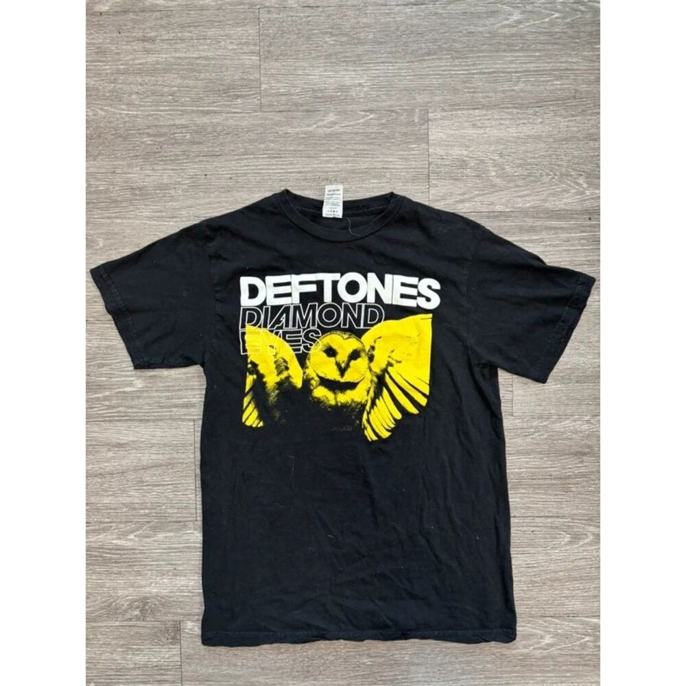Deftones Diamond Eyes t-shirt featuring a yellow owl graphic